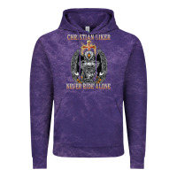 Cloud Purple jesus christian biker never ride alone Vintage Hoodie - ArtMosaic