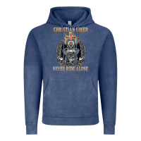 Vintage Denim jesus christian biker never ride alone Vintage Hoodie - ArtMosaic