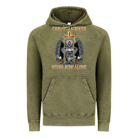 Vintage Olive jesus christian biker never ride alone Vintage Hoodie - ArtMosaic