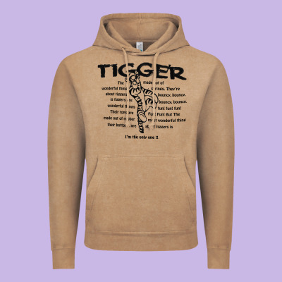 Tigger If The Only One Vintage Hoodie Designed By Artmosaic