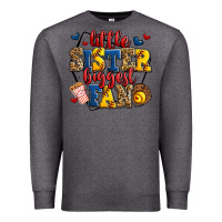 Charcoal Heather little sister biggest fan softball Premium Sweatshirt - Jasminsmagicworld