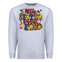 Little Sister Biggest Fan Softball Premium Sweatshirt | Teevron