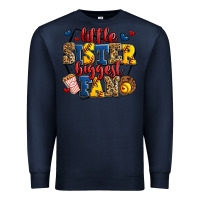 Navy little sister biggest fan softball Premium Sweatshirt - Jasminsmagicworld