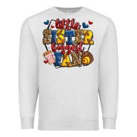 Oatmeal Heather little sister biggest fan softball Premium Sweatshirt - Jasminsmagicworld