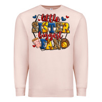 Pale Pink little sister biggest fan softball Premium Sweatshirt - Jasminsmagicworld
