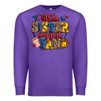 Purple little sister biggest fan softball Premium Sweatshirt - Jasminsmagicworld