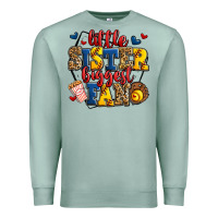 Seafoam little sister biggest fan softball Premium Sweatshirt - Jasminsmagicworld