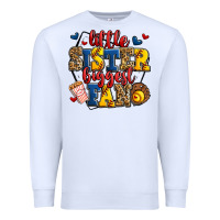 White little sister biggest fan softball Premium Sweatshirt - Jasminsmagicworld