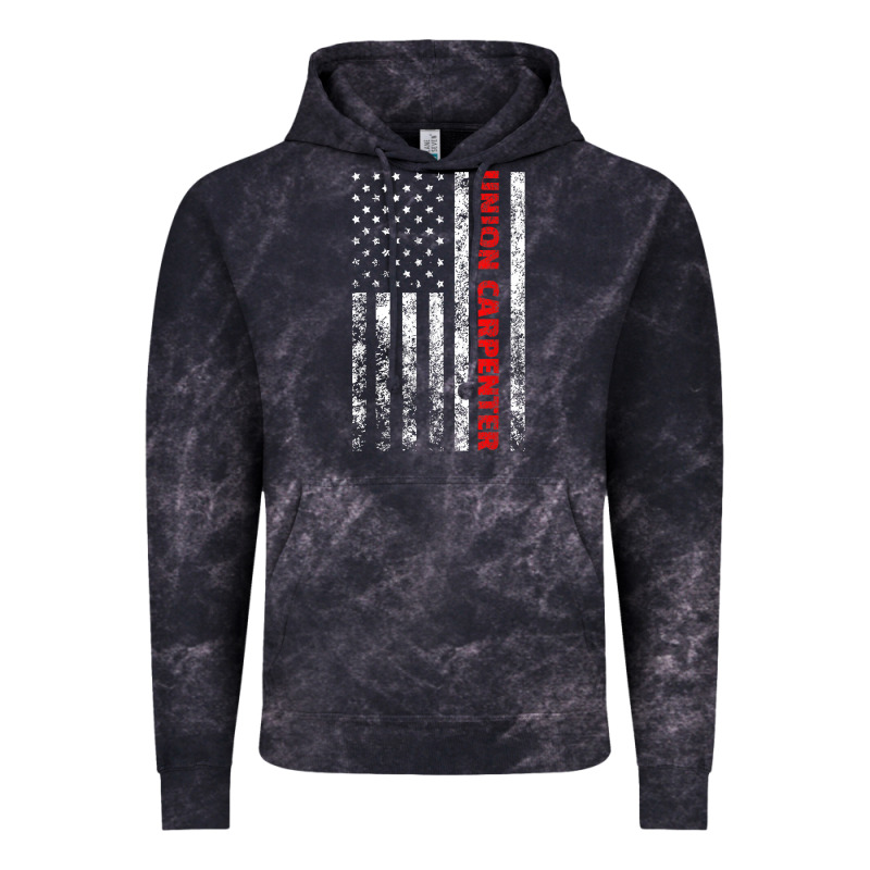 Union Carpenter With A Vintage American Flag For Fans Vintage Hoodie by ArtMosaic | Teevron