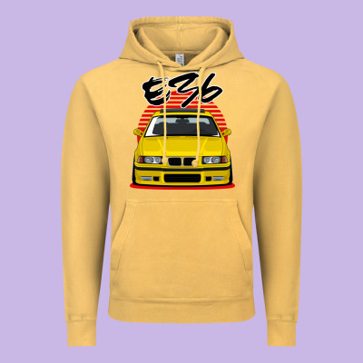 Yellow E36 Vintage Hoodie Designed By Artmosaic