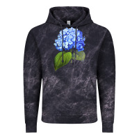 Cloud Black Blue  hydrangea Vintage Hoodie - ArtMosaic