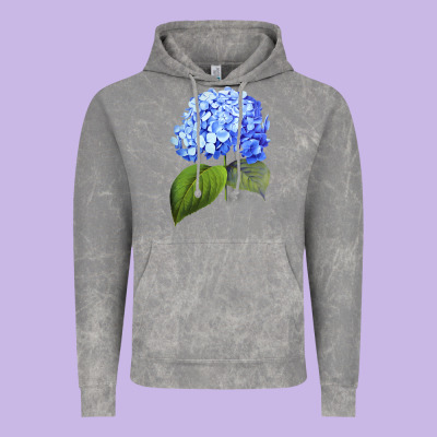 Blue  Hydrangea Vintage Hoodie Designed By Artmosaic