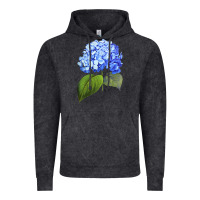 Vintage Black Blue  hydrangea Vintage Hoodie - ArtMosaic