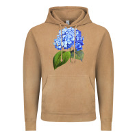 Vintage Camel Blue  hydrangea Vintage Hoodie - ArtMosaic
