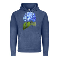 Vintage Denim Blue  hydrangea Vintage Hoodie - ArtMosaic