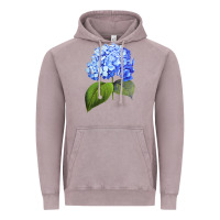 Vintage Zinc Blue  hydrangea Vintage Hoodie - ArtMosaic
