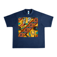 Navy western cowboy bull skull seamless pattern Urban Heavy Tee - BundleAndBundleShop