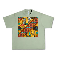 Oil Green western cowboy bull skull seamless pattern Urban Heavy Tee - BundleAndBundleShop