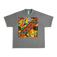 Tornado western cowboy bull skull seamless pattern Urban Heavy Tee - BundleAndBundleShop