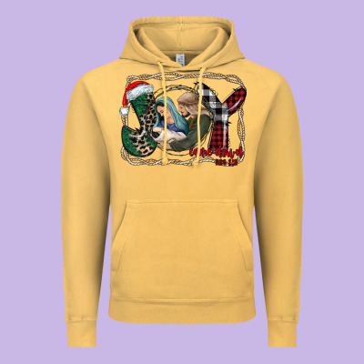 Joy Christmas Vintage Hoodie Designed By Cowhidedigitalart