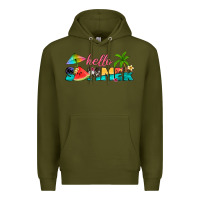 Army Green hello summer Premium Hoodie - Artiststas