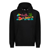 Black hello summer Premium Hoodie - Artiststas