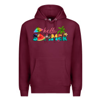 Burgundy hello summer Premium Hoodie - Artiststas
