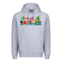 Heather Grey hello summer Premium Hoodie - Artiststas