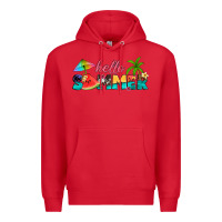 Red hello summer Premium Hoodie - Artiststas