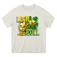 Cream Luck and roll Heavy Core Tee - CowGirlArtShop