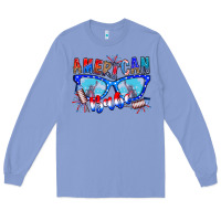 Colony Blue American babe Long Sleeve Tee - CowhideDigitalArt