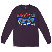 Plum American babe Long Sleeve Tee - CowhideDigitalArt
