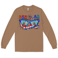 Toasted Coconut American babe Long Sleeve Tee - CowhideDigitalArt