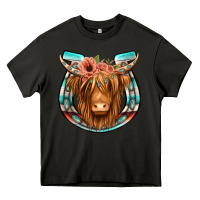 Asphalt highland cow serape floral headband horseshoe Heavy Core Tee - Jasminsmagicworld
