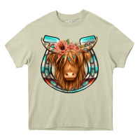 Mossy highland cow serape floral headband horseshoe Heavy Core Tee - Jasminsmagicworld