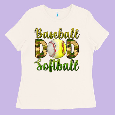 Baseball Dad Softball Ladies Tee Designed By Bundleandbundleshop