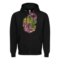 Black Pink Cowboy Boots Zipper Hoodie - JahusDesignShop
