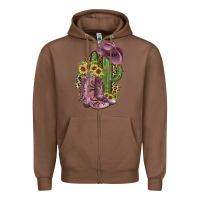 Chestnut Pink Cowboy Boots Zipper Hoodie - JahusDesignShop