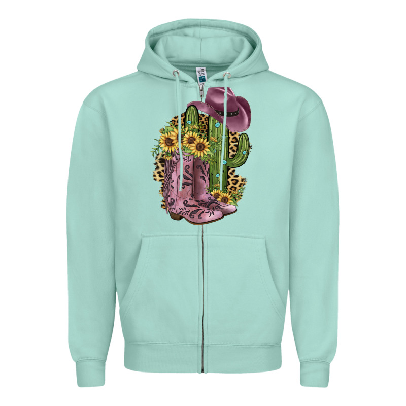Pink Cowboy Boots Zipper Hoodie by JahusDesignShop | Teevron