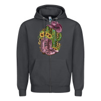 Smoke Pink Cowboy Boots Zipper Hoodie - JahusDesignShop