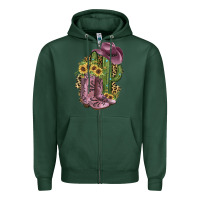 Sports Green Pink Cowboy Boots Zipper Hoodie - JahusDesignShop