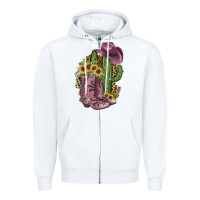White Pink Cowboy Boots Zipper Hoodie - JahusDesignShop