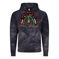 Cloud Black Merry Christmas rainbow Vintage Hoodie - CowhideDigitalArt