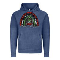 Vintage Denim Merry Christmas rainbow Vintage Hoodie - CowhideDigitalArt