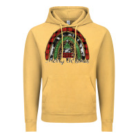 Vintage Mustard Merry Christmas rainbow Vintage Hoodie - CowhideDigitalArt
