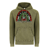 Vintage Olive Merry Christmas rainbow Vintage Hoodie - CowhideDigitalArt