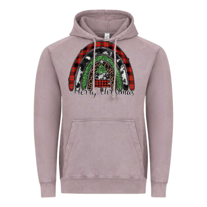Merry Christmas Rainbow Vintage Hoodie by CowhideDigitalArt | Teevron