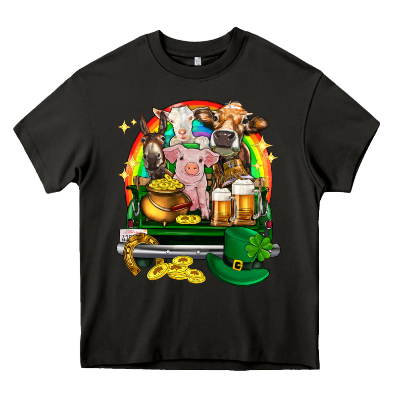 St. Patrick's Day Farm Animals On Truck Heavy Core Tee by HowdyJamesFarm | Teevron