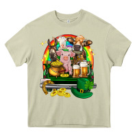 Mossy St. Patrick's Day farm animals on truck Heavy Core Tee - HowdyJamesFarm