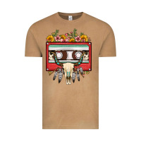 Vintage Camel bull skull sunflower floral cassette Vintage Tee - FaDigitalArtStudio